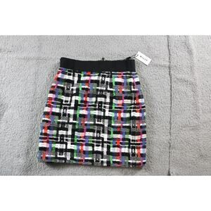 New Milly Skirt Womens 2 Multicolor Couture Tweed Mini Zip Back USA